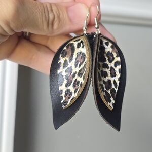 Leopard Print Leather Earrings